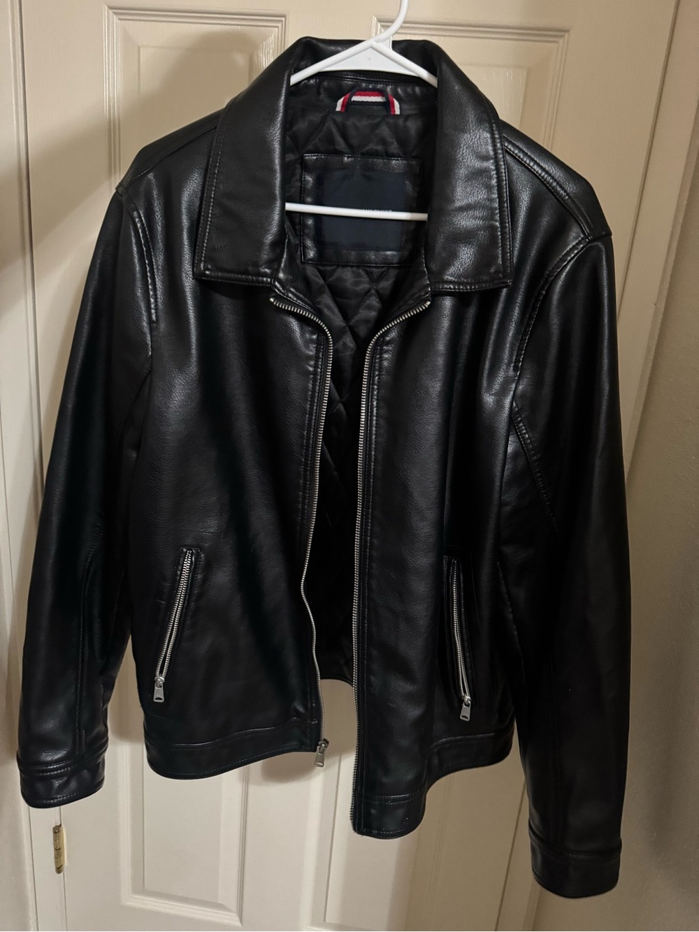 Men's Black Tommy Hilfiger Leather Jacket